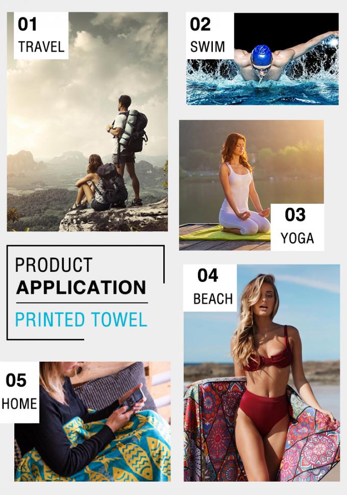 Groothandel Logo Design Sublimeerd Digitaal Gedrukt Microfiber Gepersonaliseerde Sandvrije Strandhanddoeken 1